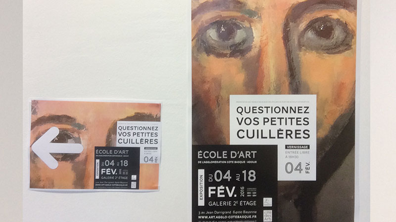 exposition à l'école d'art de Bayonne avec les peintures de Kolet Goyhenetche